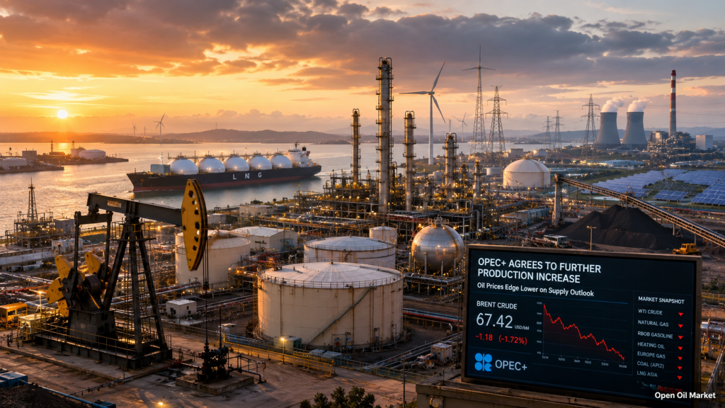 Новости нефтегаз и энергетика 5 июля 2026: ОПЕК+ увеличивает добычу, нефть дешевеет, LNG и ВИЭ меняют рынок ТЭК