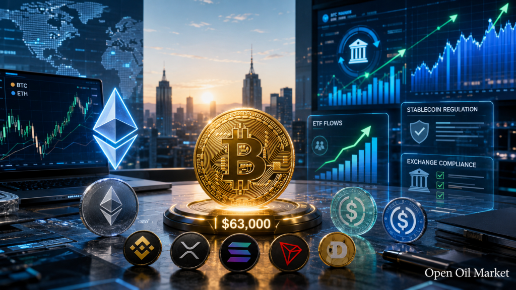 Криптовалютный рынок 10 июля 2026: Bitcoin около $63 000, Ethereum, топ-10 криптовалют, ETF и stablecoins