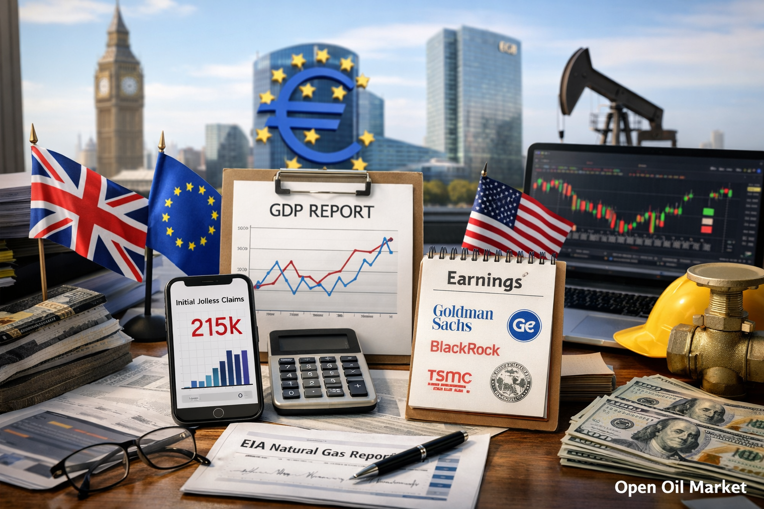 Экономические события и корпоративные отчёты — четверг, 15 января 2026: ВВП Британии, бюллетень ЕЦБ, заявки на пособие по безработице