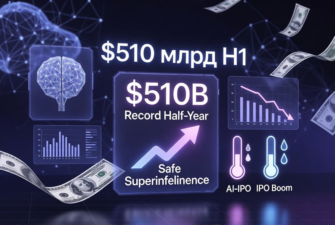 Новости стартапов и венчурных инвестиций — понедельник, 3 августа 2026: рекордные $510 млрд за полугодие, мегараунд Safe Superintelligence и первые признаки охлаждения AI-IPO