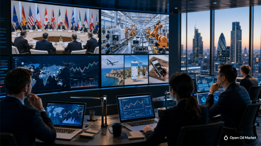 Глобальные рынки 18 мая 2026 года, аналитики оценивают встречу G7, промпроизводство Китая и корпоративные отчёты Baidu, Ryanair, Trip.com и XP Inc
