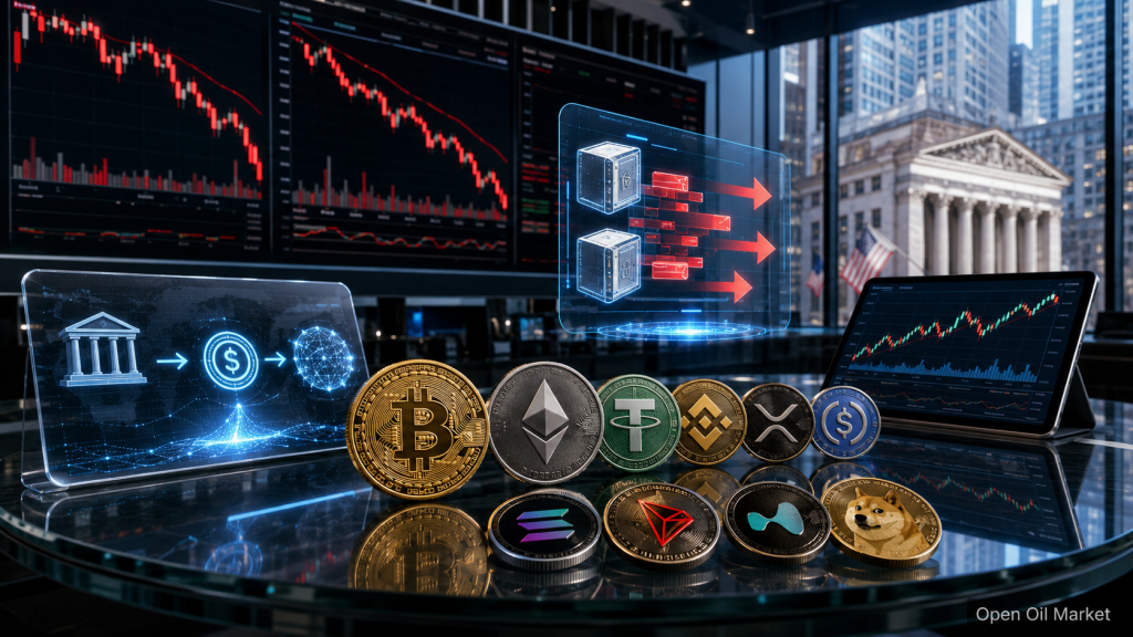 Новости криптовалют 1 июня 2026, Bitcoin и Ethereum на фоне торговых графиков, ETF-оттоков, стейблкоинов и топ-10 криптовалют
